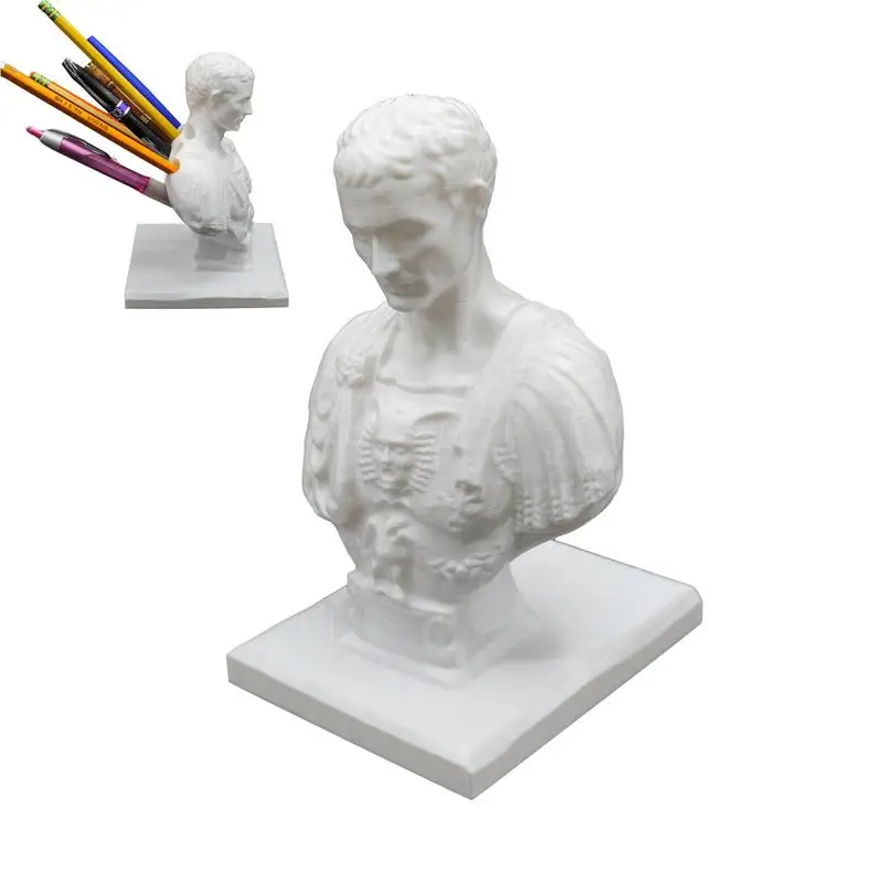 Julius Caesar Pencil Holder Resin Pen Storage Holder Stand Creative Desk Organizers Marker Holder Desk Decor For Home Dorm