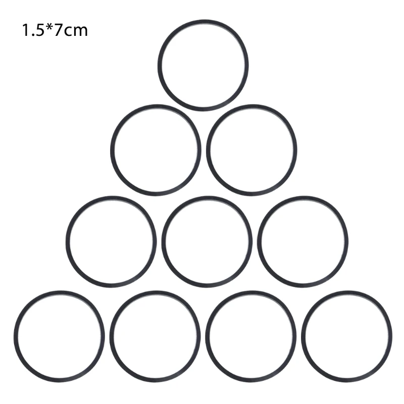 

Pack of 10 Cassette Tape Machine Belt Assorted Common Belt for Recorder Walkman Repeater DVD Rubber Belt 1.5mm