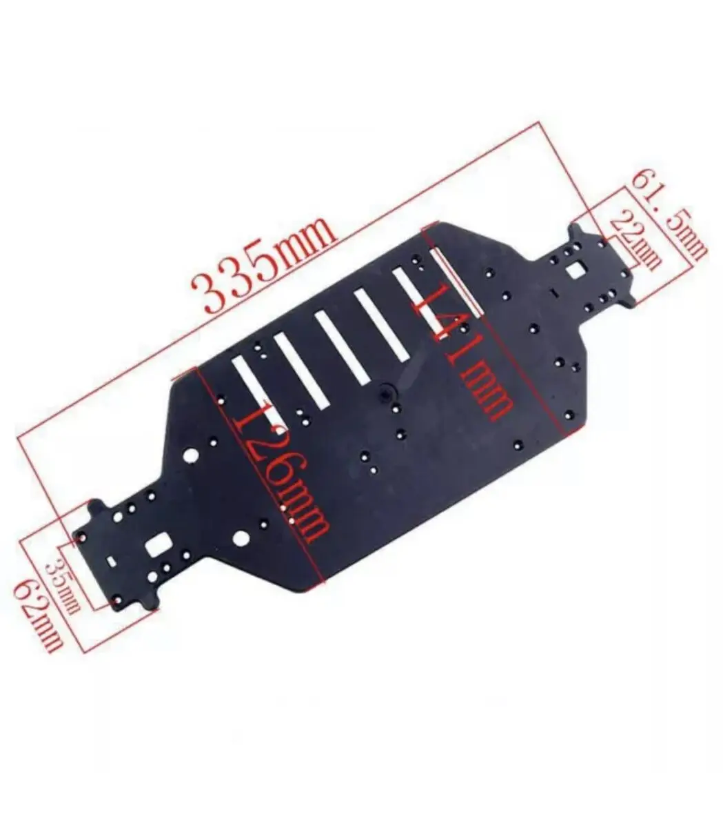 Châssis 1/10 échelle pour HSP Himoto Atomic RC – pièce de rechange 03601/04001, dessous