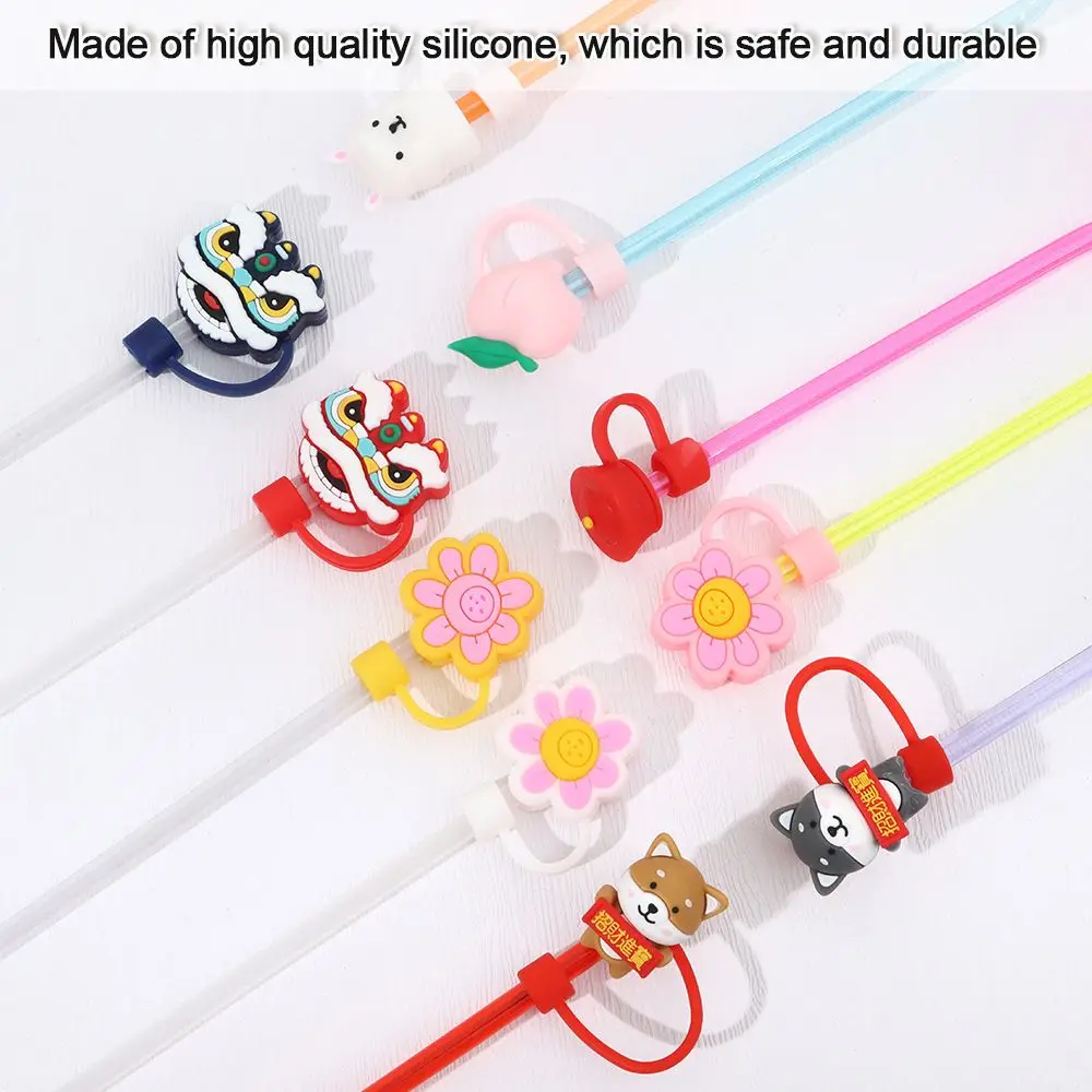 

Flower Sealing Lids Cloud Alpaca Pipette Tip Cover Cartoon Straws Plugs Drinkware Accessories Silicone Dust-Proof Cap