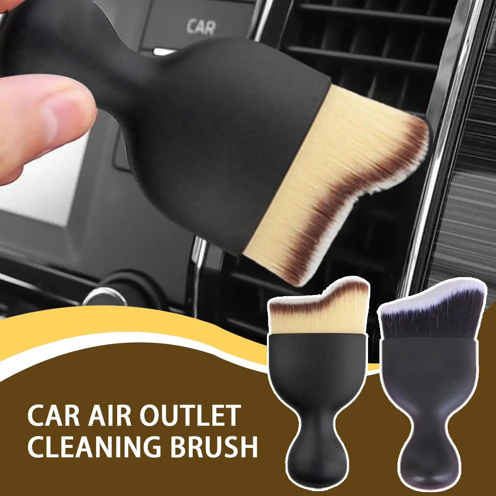 

Car Interior Cleaning Brush Center Console Cleaning Brush Car Cleaning Conditioning Brush Air Accessories Cleaning Outlet E8f9