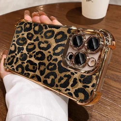 Leopard Print Plating Fashion Phone Case Cover for Xiaomi Mi 14 Pro (S24726)