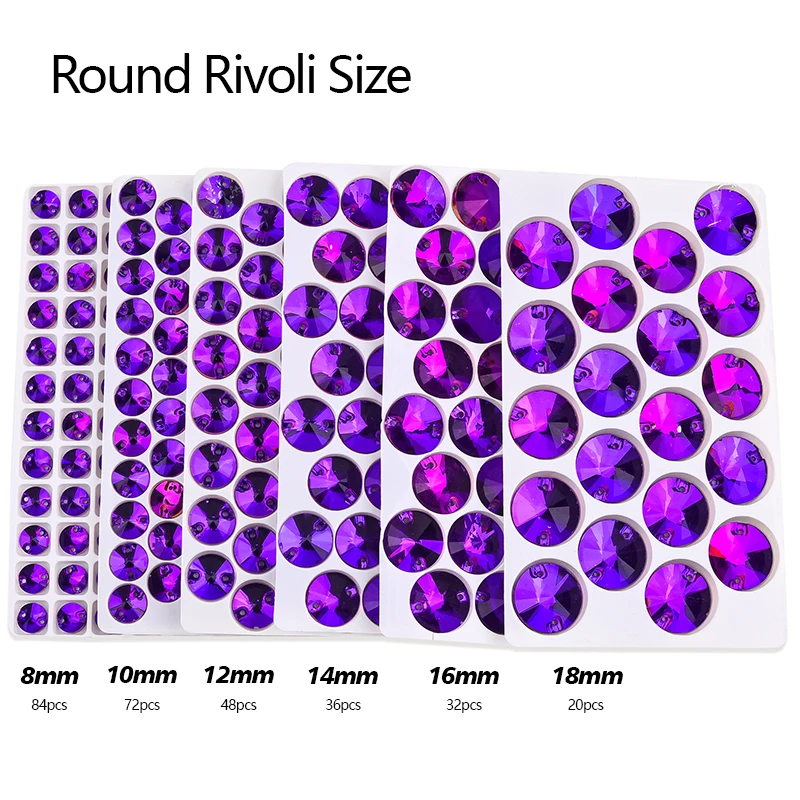 Round Rivoli Glass Strass Many Color Round Sew On Rhinestone Flatback Glass Stones Sewing Rhinestone Wedding Dress