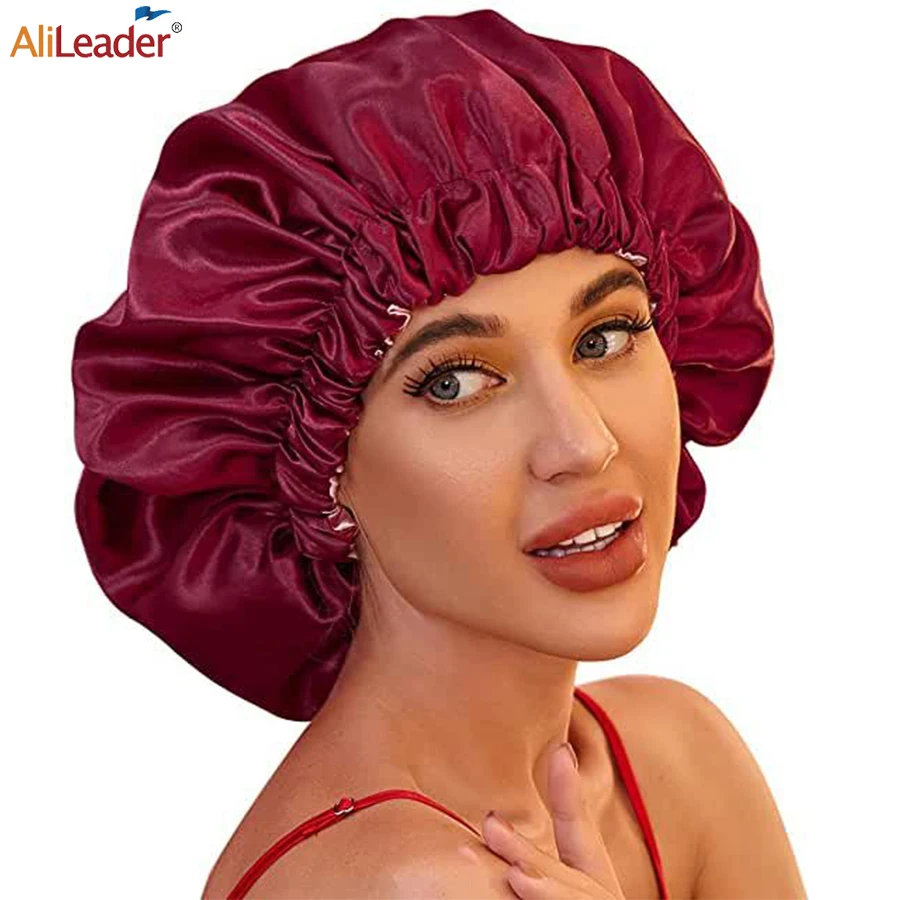 Alileader Professional Satin Silk Sleeping Hat Soft Nightcap For Hair