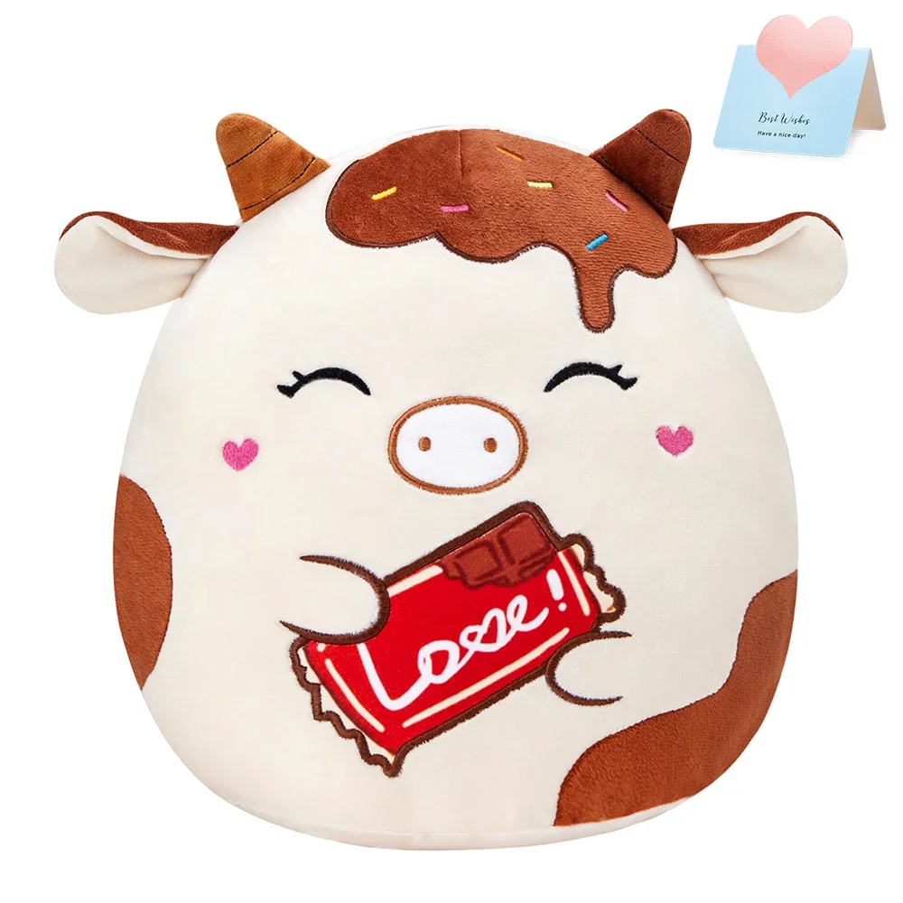 30cm Stuffed Animals Cow Doll Toys Soft Cushion Kawaii White Brown Chocolate Cow Plush Pillow Gift for Girls Children Birthday 2