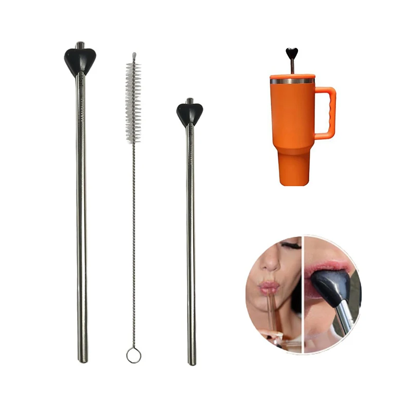 

Прозрачная трубочка против морщин из нержавеющей стали, трубочка против морщин из нержавеющей стали, тройная трубочка против морщин с чистящей щеткой