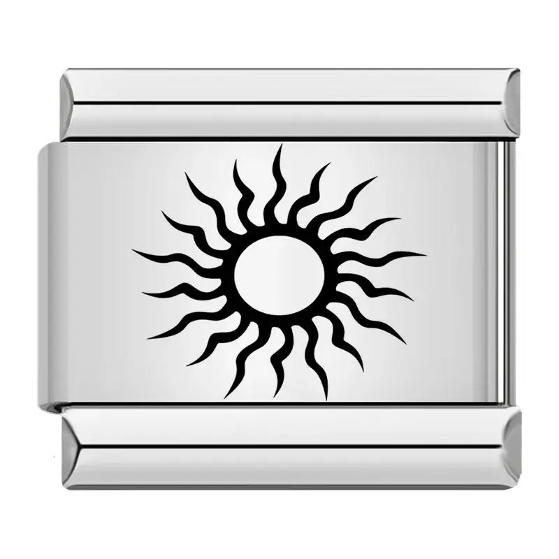 Trendy Sun Moon Star Eye Heart Charm Stainless Steel Bracelet