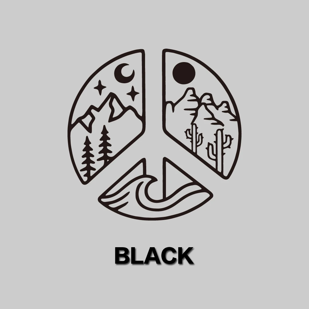 Elemental Peace Vinyl Decal | Mountain & Peace Design for Car, Laptop, or Water Bottle