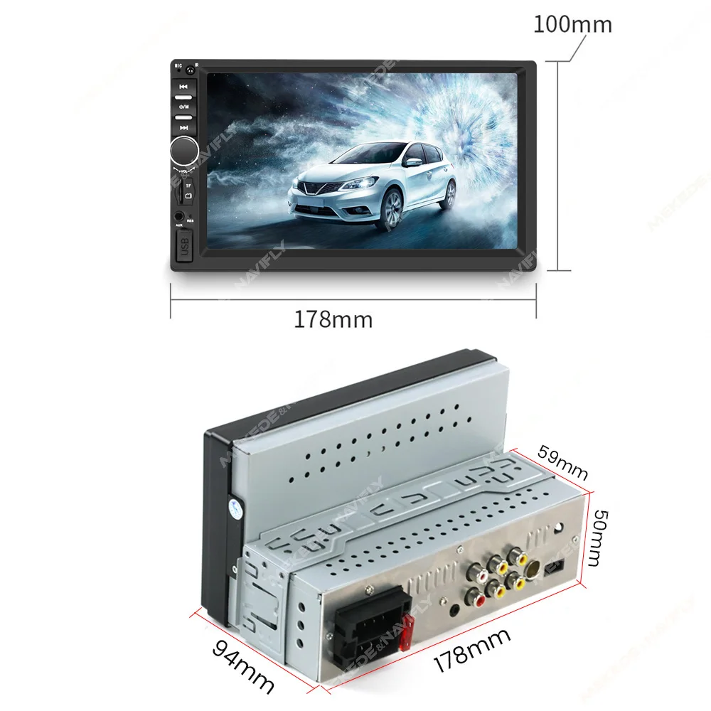 MEKEDE 7″ 1Din for Universal Car Radio MP5 Touch Screen DVD Video Multimedia Player Support Mirror Lin-k BT SWC FM Camera Stereo