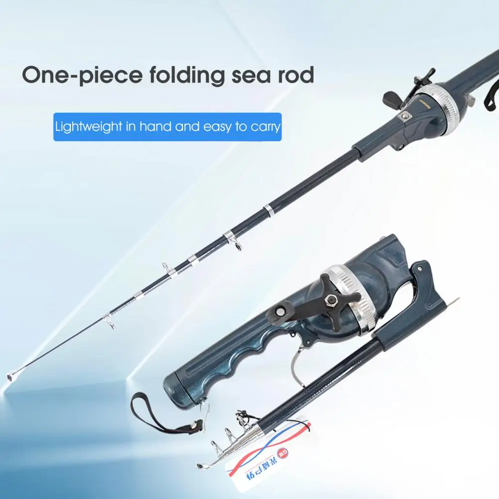 1 Set Fishing Pole Reel Integrated Lengthen Handle Lightweight Foldable  Telescopic Sea Rod Fishing Accessory
