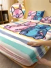 1 cartoon cute Stitch pattern digital printed frosted Fitted Sheet,bedroom printed bed cover,bedding(No pillowcase) 1
