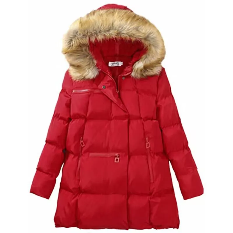 Winter Pregnant Woman New Year Red Coats Plus Size Long Sleeve Hooded Outwear Maternity Thick Warm Pregnancy Jackets L-5XL