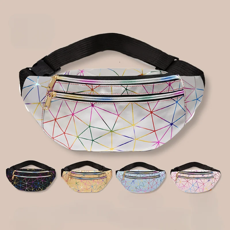 Women Bum Bag Holographic Fanny Pack Designer Waist Bag Cute Chest Bag Phone Pouch For Party Travel Bum Bag Hobos