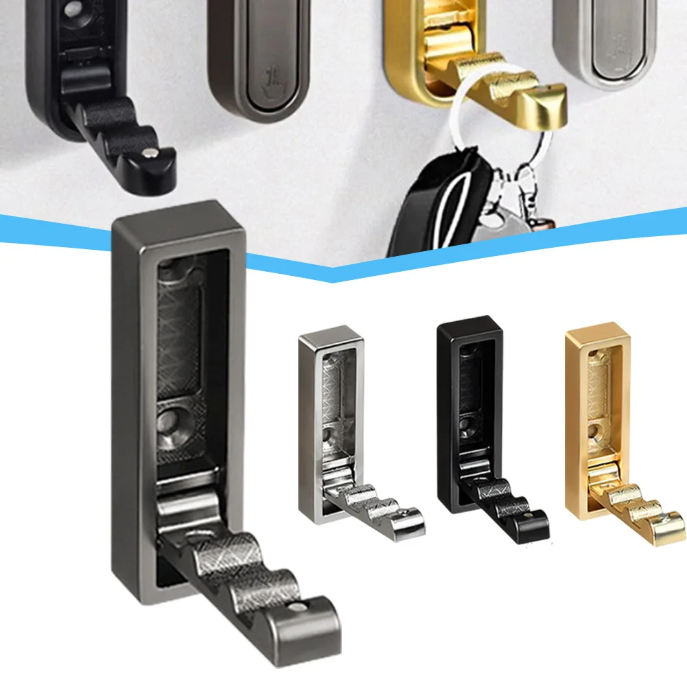 1Pcs Folding Wall Hook Invisible Robe Alloy Hook Towel Coat Clothes For Home Kitchen Bathroom Towel Hanger ﻿Hardware