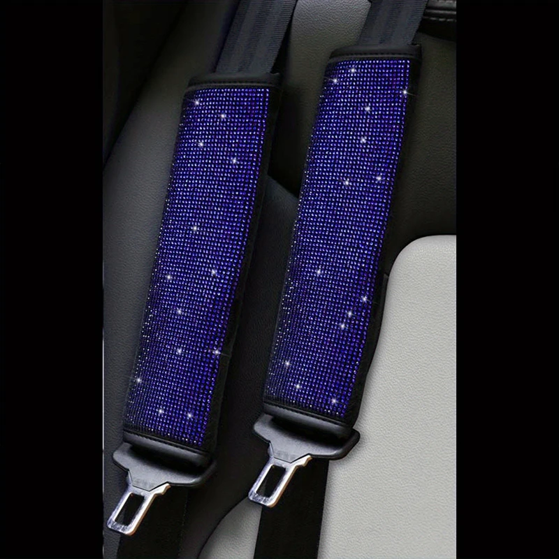 

2 PCS Sparkling Rhinestone Car Seat Belt Protection Set - Premium Leather Shoulder Protection - A Stylish Upgrade for All Cars