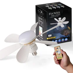 Modern LED Ceiling Fan Light with Remote and Dimming Function - 42cm (White)