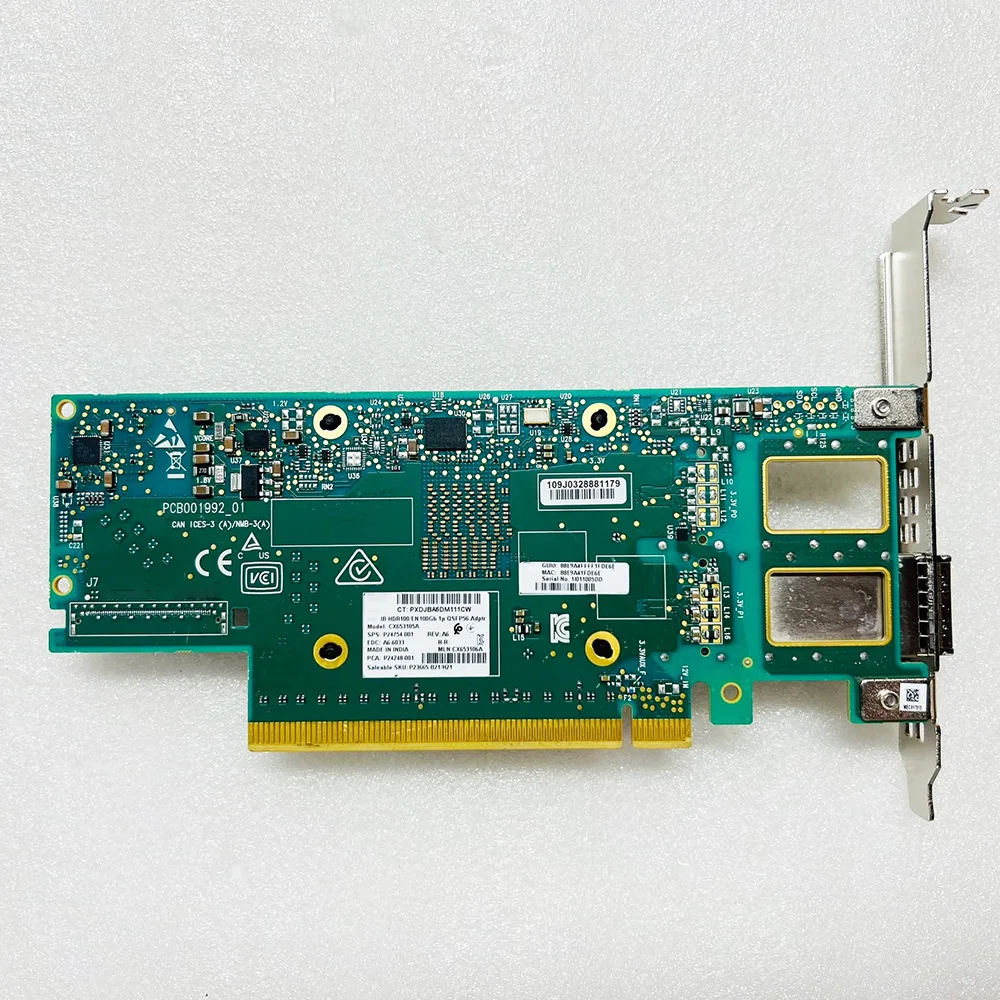For HPE IB HDR100/EN 100Gb QSFP56 P23665-B21 P24248-001 P24754-001 CX653105A Single-Port 10 Gigabit Network Card 4 For HPE IB HDR100/EN 100Gb QSFP56 P23665-B21 P24248-001 P24754-001 CX653105A Single-Port 10 Gigabit Network Card - Image 2