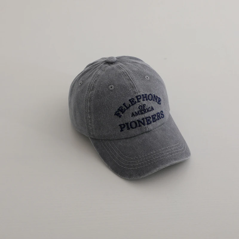 Fashion Boys Embroidered Letter Baseball Cap Kids Denim Sun Hat UV Protection Peaked Caps 3-8Y