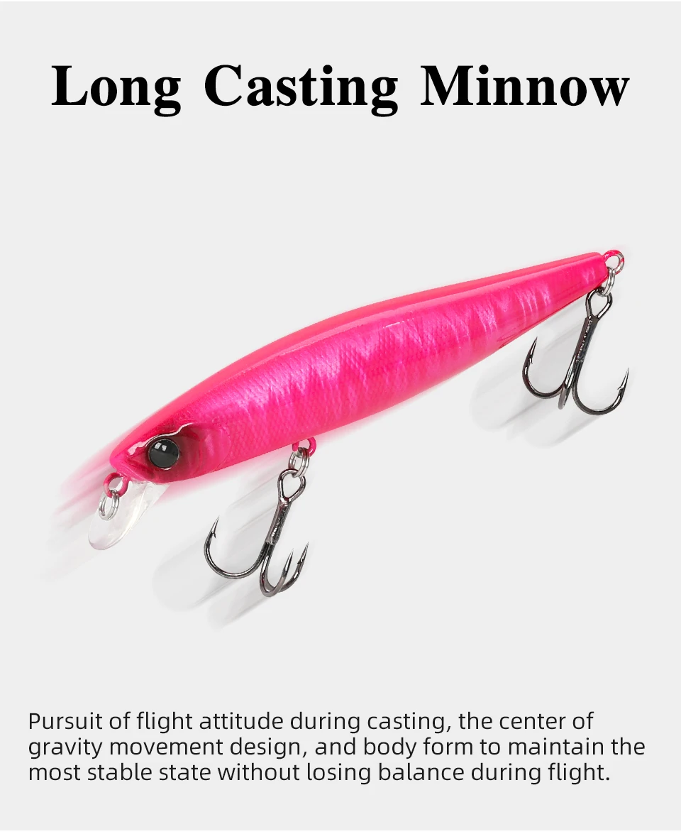 Tsurinoya 88sp Suspend ing Minnow Jerkbait 88mm 10,3g Bass Fishing Köder Kit 5 stücke lange Anfänger geeignet Casting Lake Wobbler – Detail 7