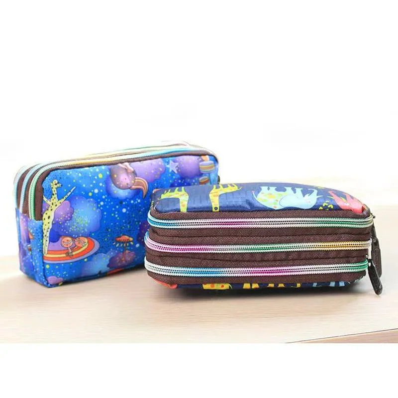 Portamonete Cartoon 2 Pezzi Con Portachiavi - Motivo Dinosauro E Bradipo, Impermeabile