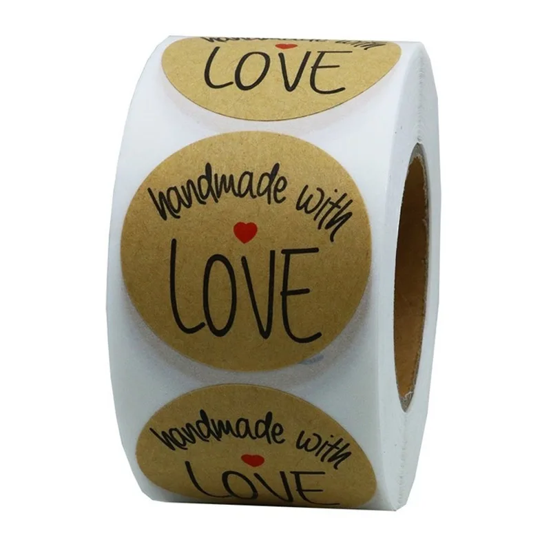 

50-500 шт. круглых крафт-бумаг ручной работы «handmade With love»
