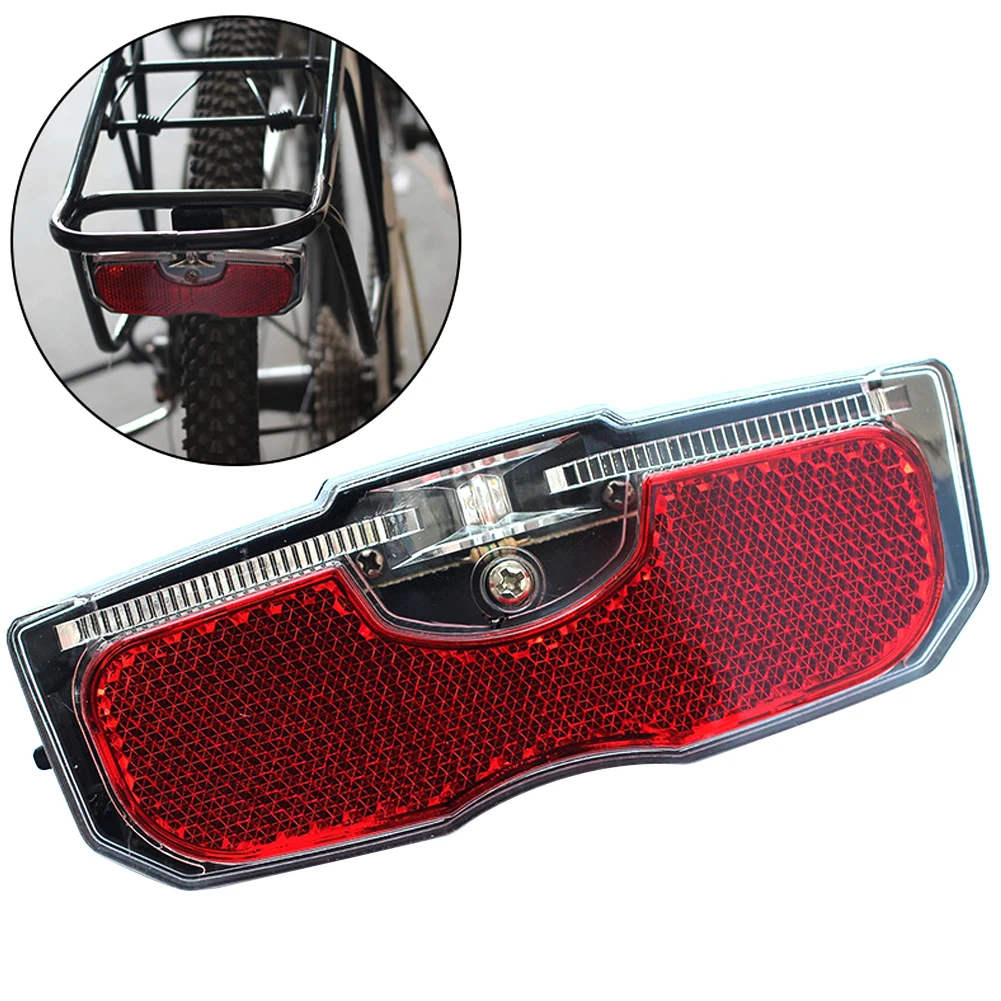 Bike Cycling Bicycle Rear Reflector Tail Light For Luggage Rack NO Battery Aluminum Alloy Reflective Taillight ABS Bicycle Light цена и фото