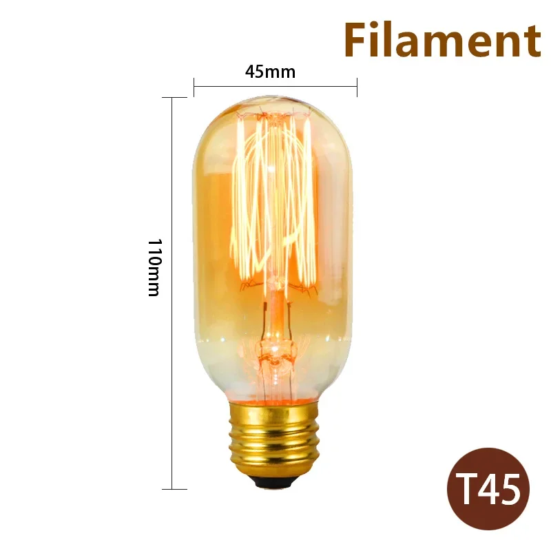 ตัวเลือกสินค้า หลอดไฟ Edison ไส้ 40W E27 ตกแต่งบ้านสไตล์วินเทจ