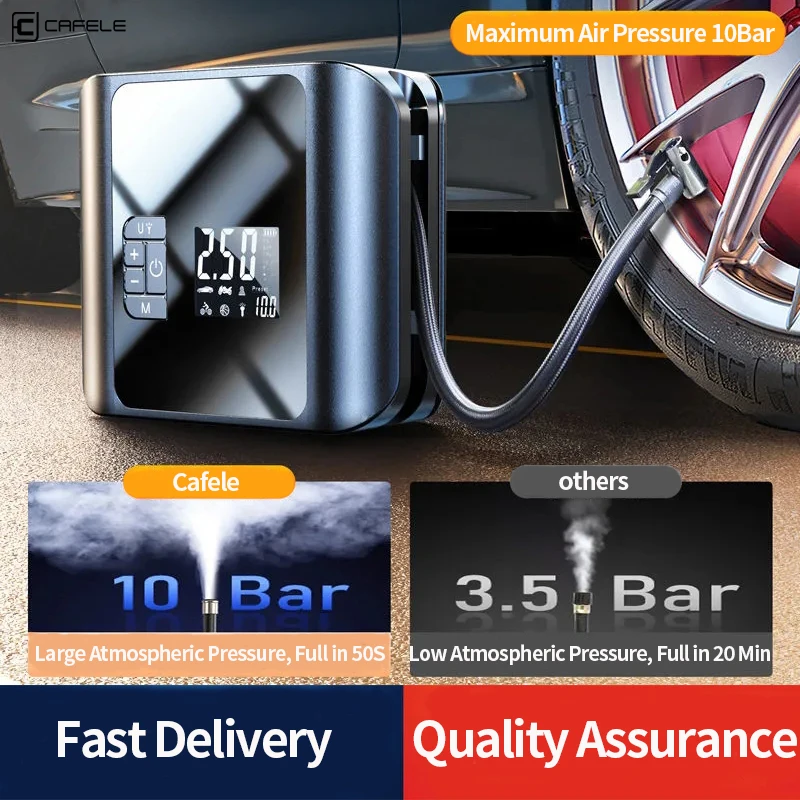 Cafele Electric Car Inflator Pump Portable Powerful Tyre Inflator Wireless  Digital Car Air Compressor For Motorcycle Bicycle - AliExpress