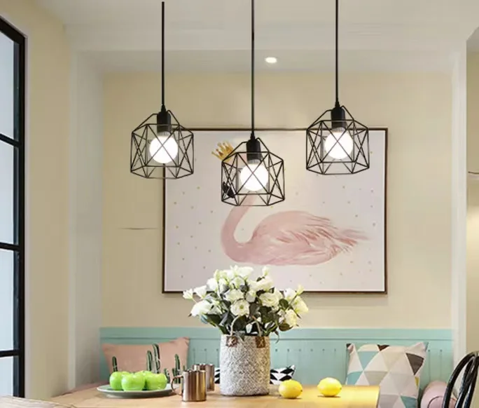 Industrial Retro Pendant Light - Hollow Out Ceiling Lamp for Living Room  Restaurant