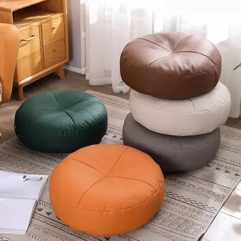 Simple Japanese-Style Nappa Leather Cushion Lazy Person Tatami Futon Living Room Sofa Small Stool Balcony Bay Window Cushion