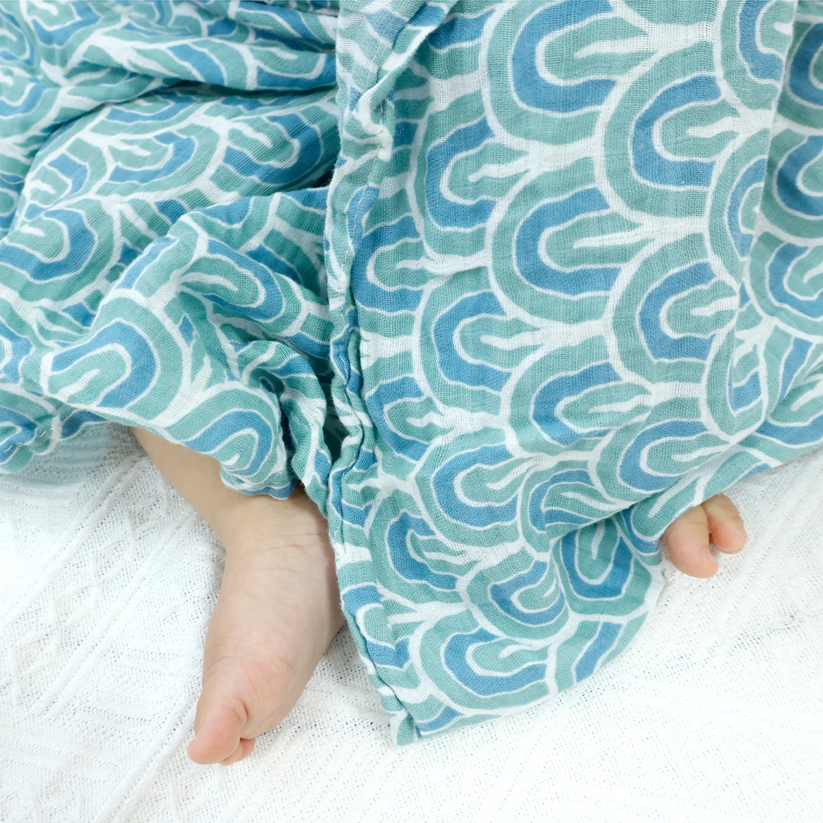 Baby Muslin Swaddle Cotton Summer Soft Cute Print Baby Blanket 120*110CM