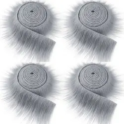 Luxurious Faux Fur Ribbon Trim for DIY Apparel & Home Decoration (Light grey)