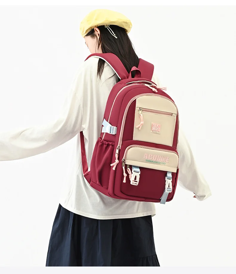 Junior High School High School Schüler Schultasche Große Kapazität Rucksack Gymnasiast Verdicken Doppelte Umhängetaschen 2026 – Detail 25