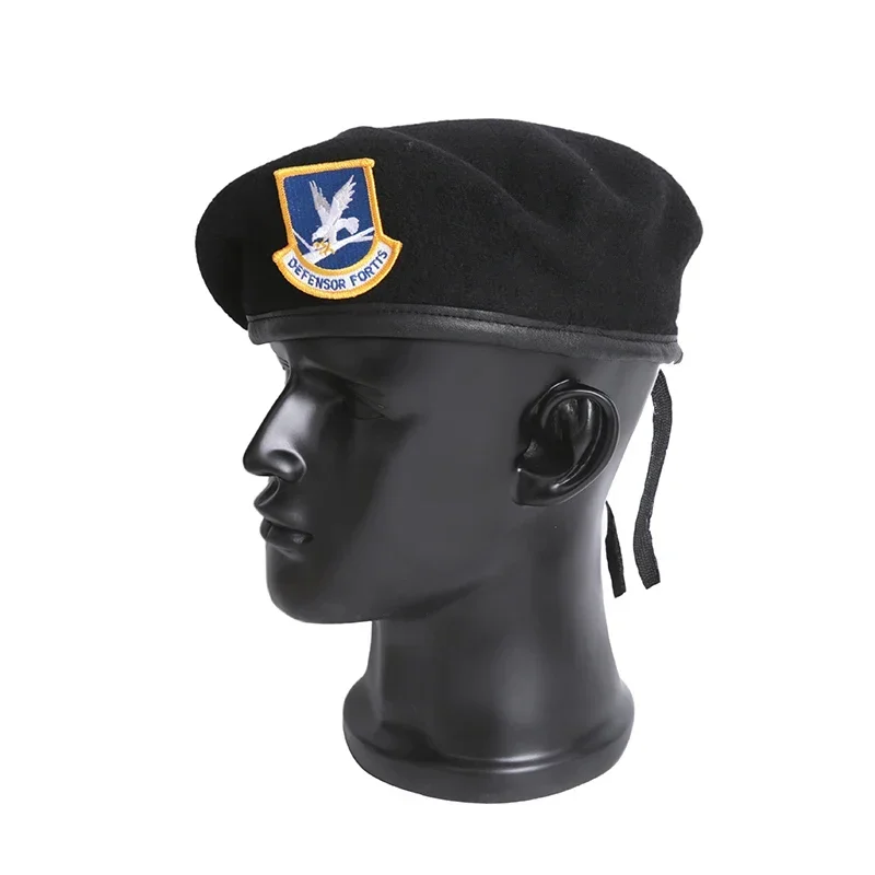 MIDNIGHT BLUE DEFENSOR FORTIS BERET US AIR FORCE USAF BLACK WOOL BERETS MILITARY HAT armyshop2008