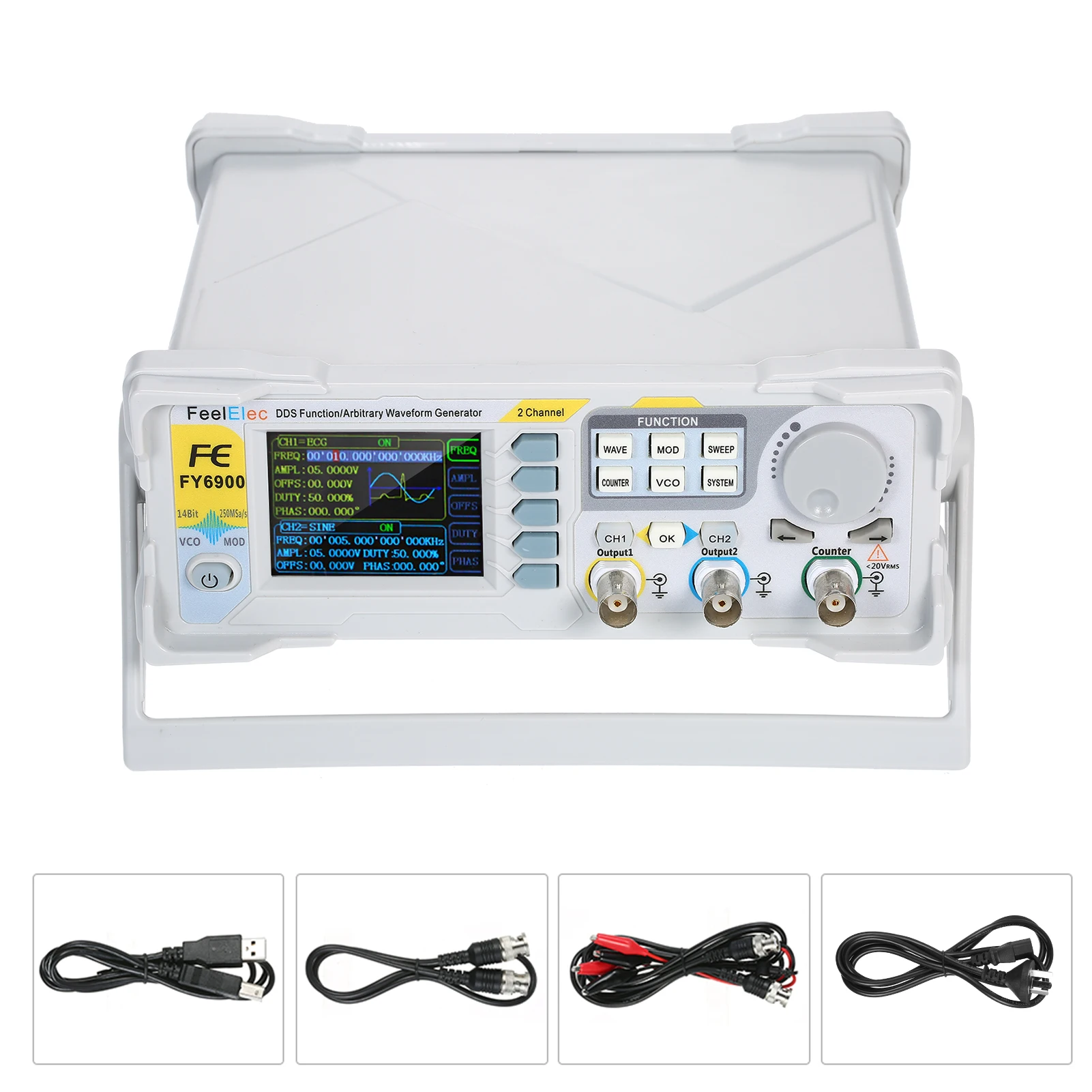 New 6Mhz Digital 2CH DDS Function Signal Generator Counter Frequency Meter D9A2 