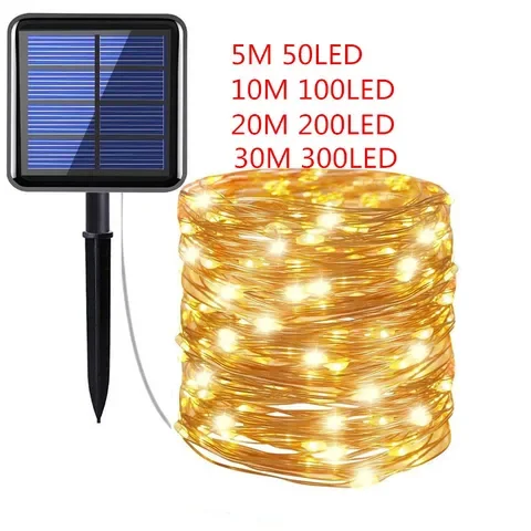 

10M/20M/30M Solar Light Outdoors Power LED String Fairy Lights Solar Garlands Garden Christmas Decor for Sun Light Outdoor