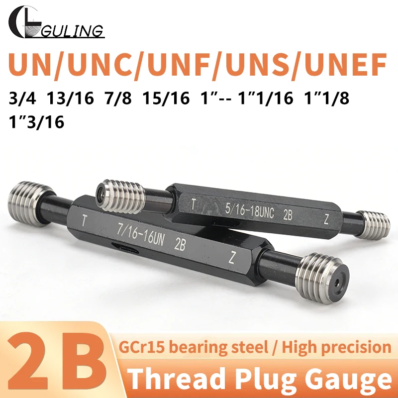 1PCS 2B 3/4 13/16 7/8 15/16 1''-- 1''1/16 1''1/8 1''3/16 UN/UNC/UNF/UNS/UNEF 미국 표준 미세 나사 플러그 게이지 측정 도구