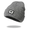 Autumn Winter New Fashion Trendy Knitted Hat for Women Pink Solid Patch Cute Cat Cuffed Beanies Female Ski Hat Girls 4