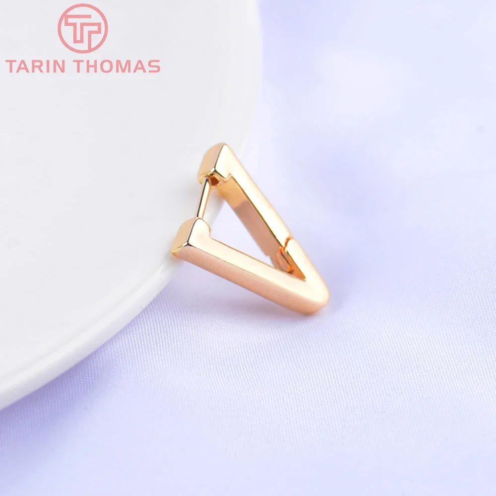 

(5505)6PCS 14.5x18MM 24K Gold Color Brass Triangle Earrings High Quality DIY Jewelry Making Findings Accessories Wholesale