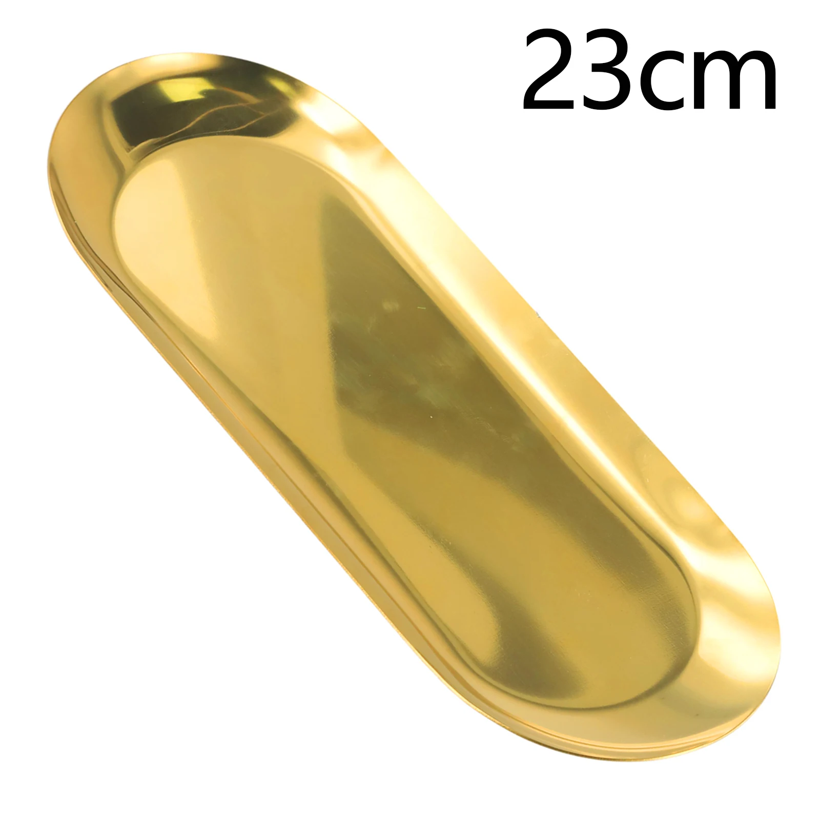 

1Pc Oval Stainless Steel Tray Home Kitchen Organizer Storage Tray Tea Fruit Tray Cosmetics Jewelry Tray Snack Nut Plate