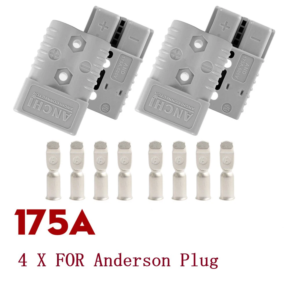 

4pcs 175A 600V Plug Connector For Anderson Plug Cable Terminal Battery Power Charging Plug Forklift Car Inverter Connector