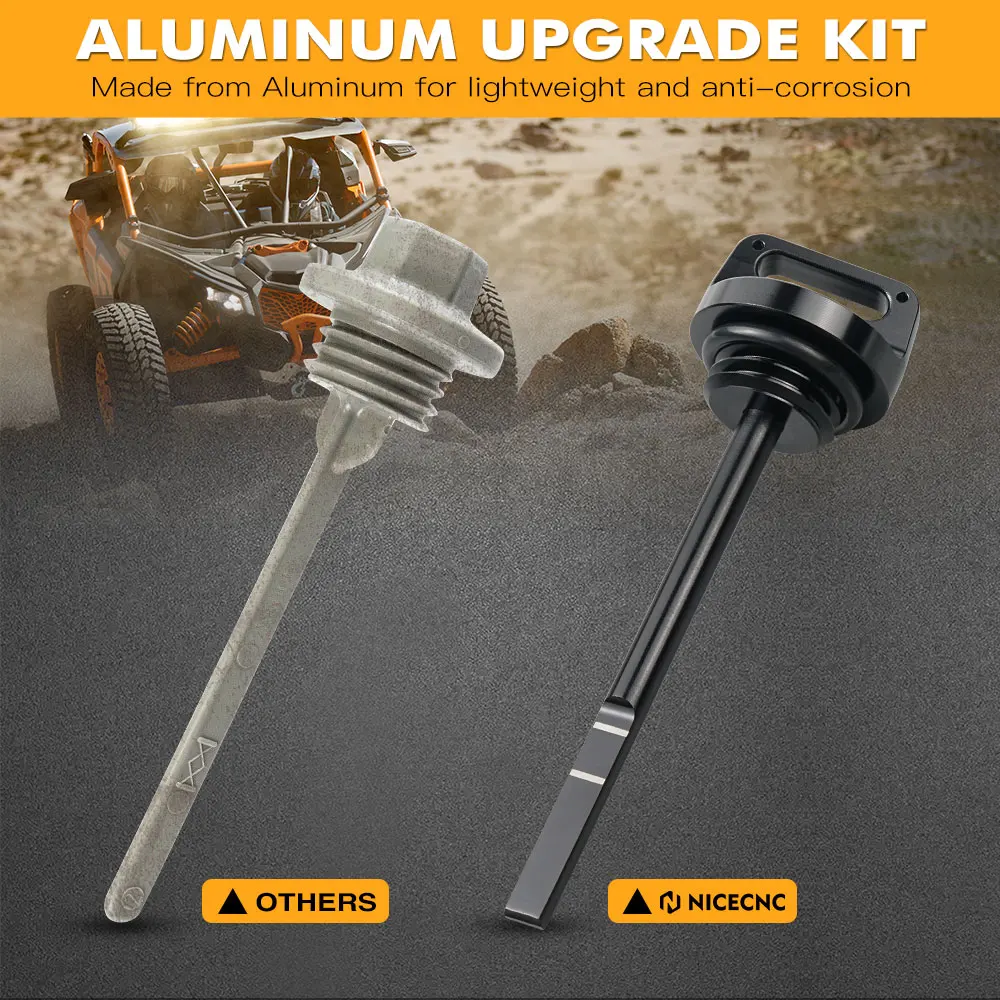NiceCNC UTV Ölmessstab mit O-Ring für Can-Am Maverick X3 Max R RR 4x4 XDS DS XMR XRS Turbo DPS UTV Zubehör Aluminiumlegierung – Detail 8