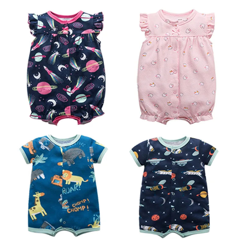 

Baby Romper Baby Short Sleeve Bodysuit Baby Casual Crawling Clothes Cotton Covered Buttock Baby Clothes New Born Baby Unisex
