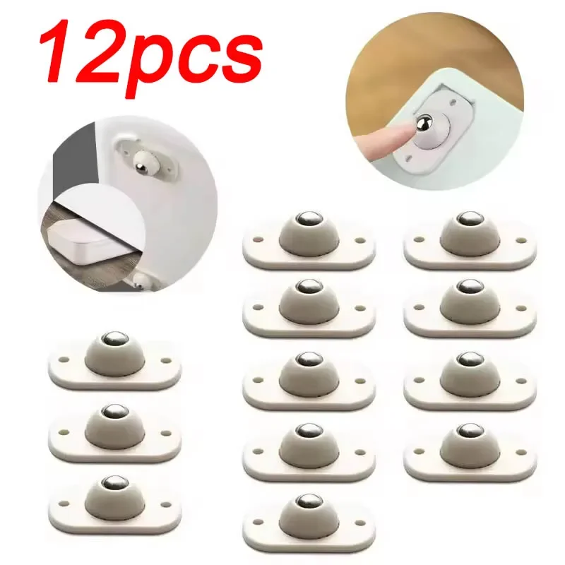 가구 용 12Pcs 바퀴 스테인레스 스틸 롤러 자체 접착 캐스터 홈 360도 부하 ..