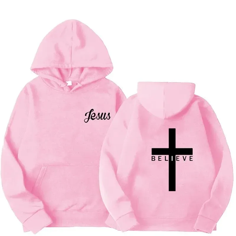 Men's Jesus Cross Graphic Drawstring Hoodie