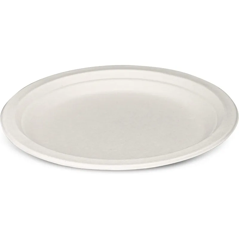 [9 Inch-250 Pack Heavy-Duty White Paper Plates, Compostable, Eco-Friendly-Biodegradable Disposable