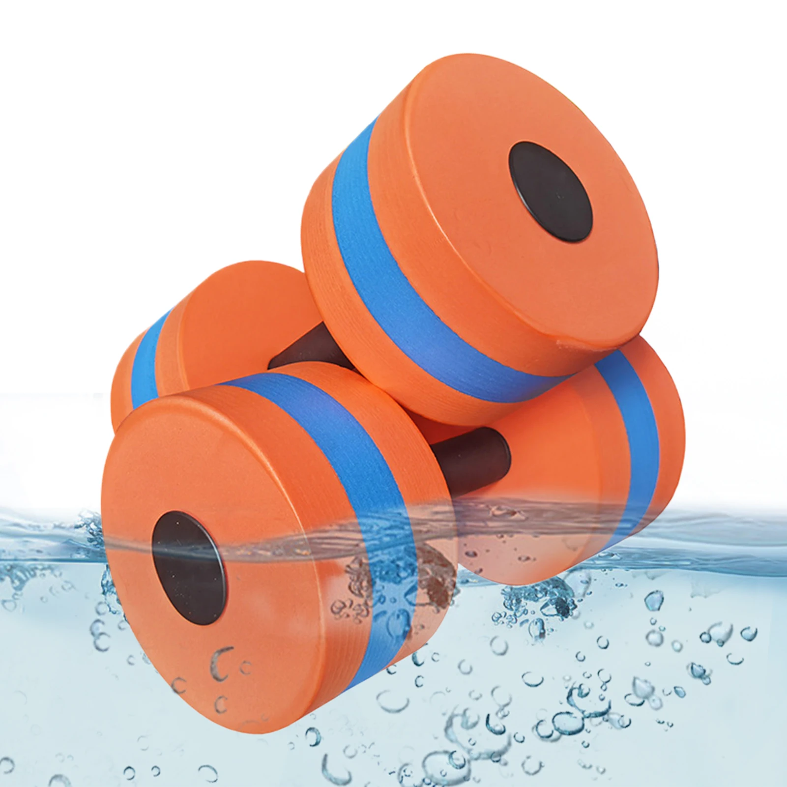 Adjustable Dumbbell Dumbbell Bars 2pcs EVA Water Foam Floating Dumbbell Swimming Pool Water Weight Aerobics Automatic Float Aquatic Barbell Swim Fitness Dumbbell