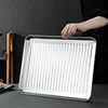 1Pcs Stainless Steel Baking Tray Rectangular Food Storage Pans BBQ Seafood Fruits Plate Kitchen Accessories 1