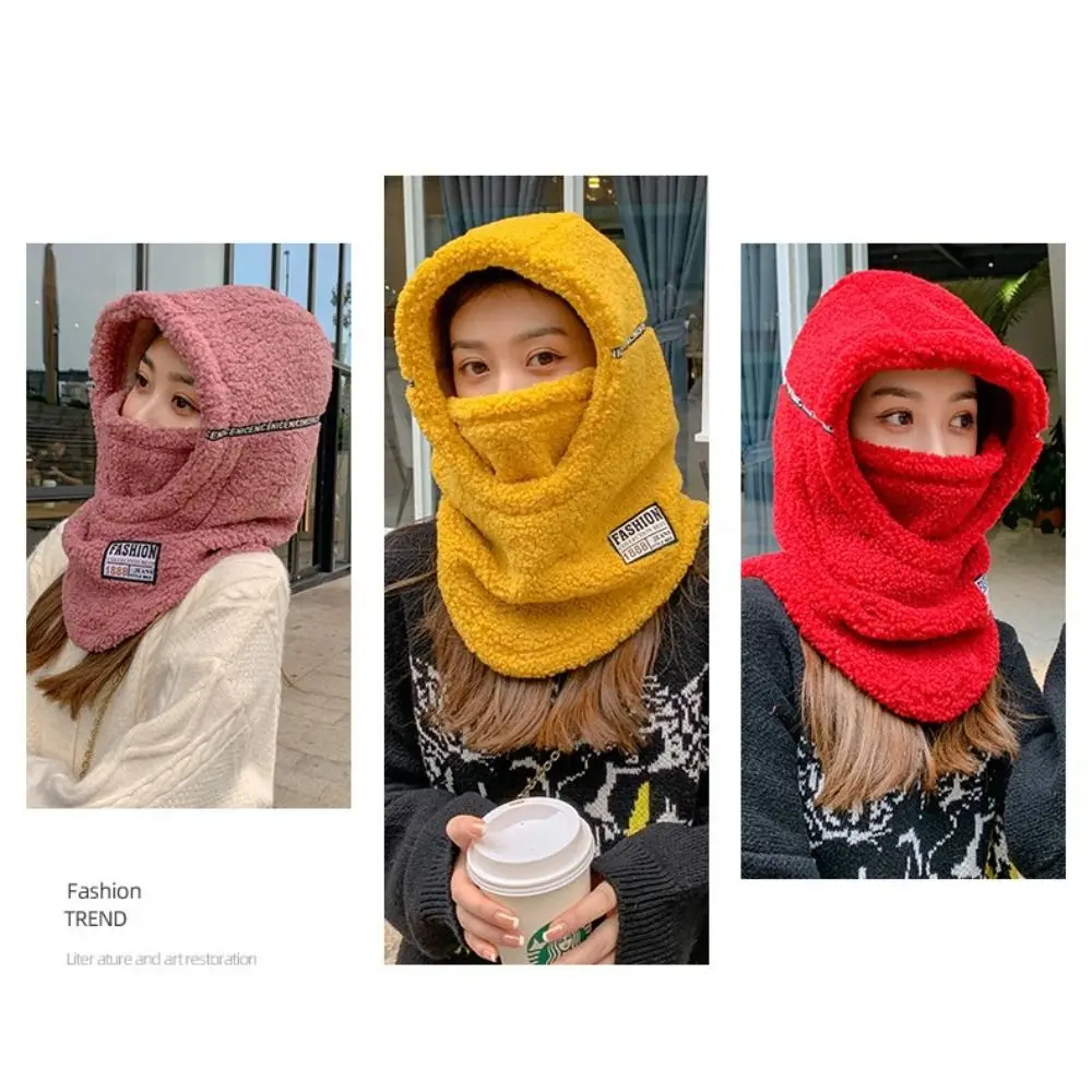 Winter Beanies Keep Warm Headwear Hat Female Skiing Face Ear Protection Cycle Windproof Cold Proof Skullcap With Neck Collar 2