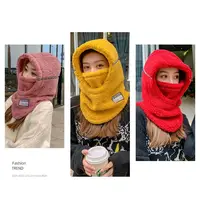 Winter Beanies Keep Warm Headwear Hat Female Skiing Face Ear Protection Cycle Windproof Cold Proof Skullcap With Neck Collar 2